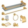 accessoires salle de bain, accessoires Allue gassama plomberie sanitaire doré